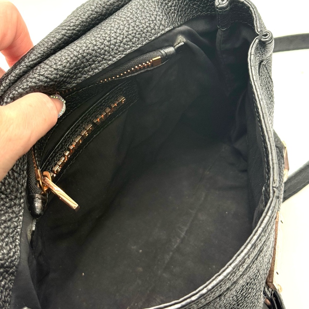 ALEXANDER WANG Marion Prisma Black Pebbled Leather & Rose Gold Crossbody Bag - Picture 12 of 16